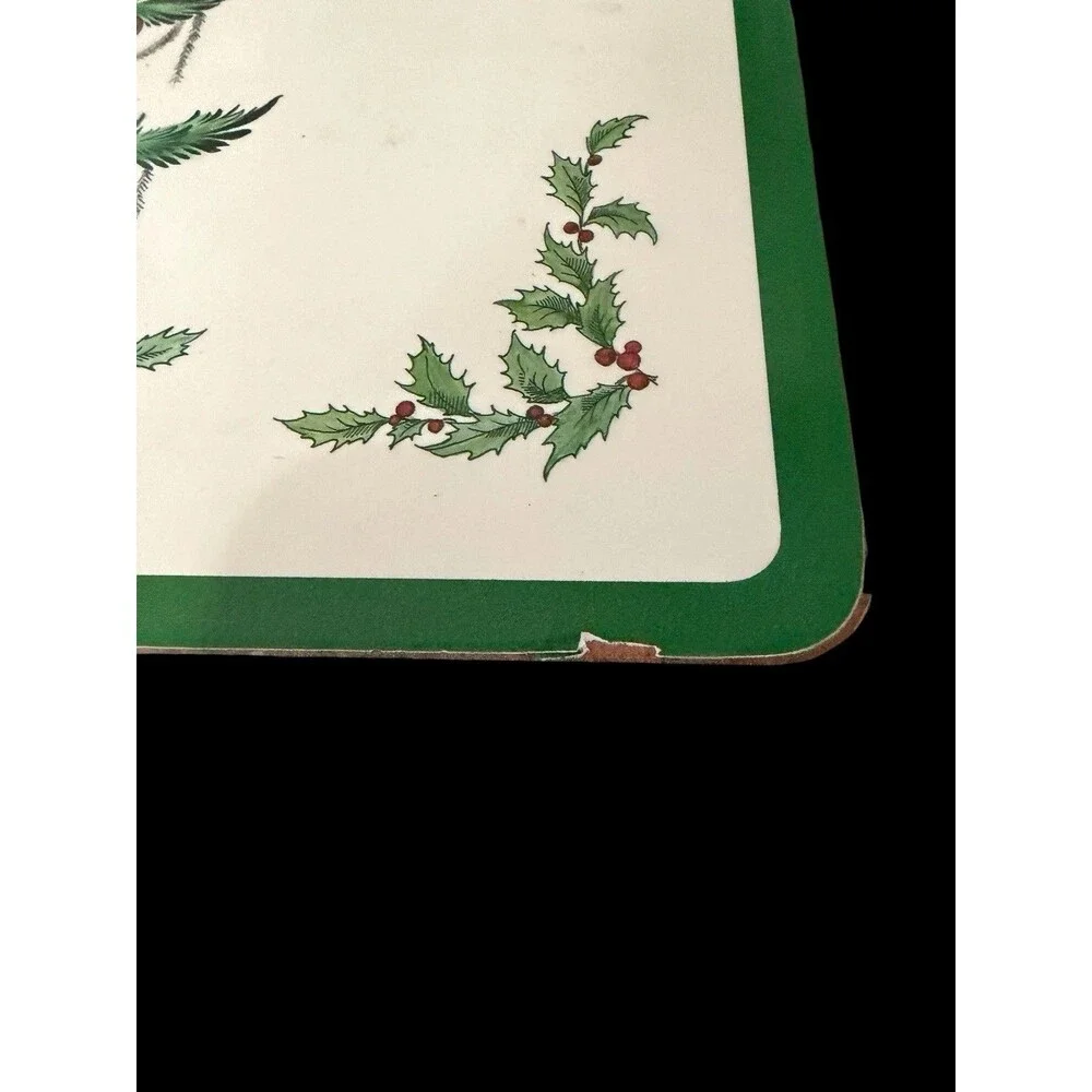 3 Spode Christmas Tree Placemats Pimpernel Acrylic Cork Backed England